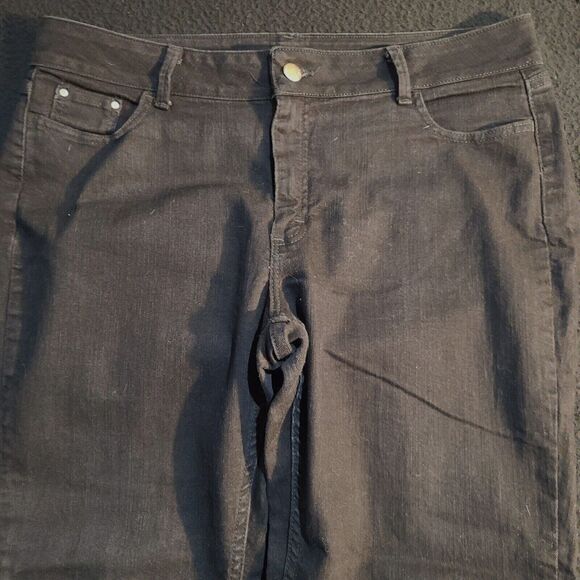 Riders By Lee Womens Jeans Black Size 18M Cotton Blend Zip Button Stretch - Picture 9 of 12